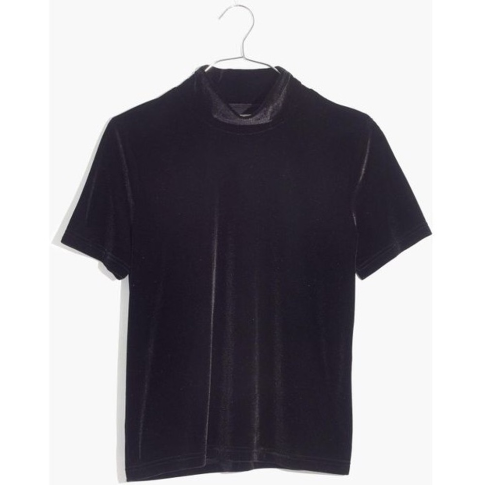 NWOT MADEWELL BLACK VELVET TURTLENECK MOCKNECK